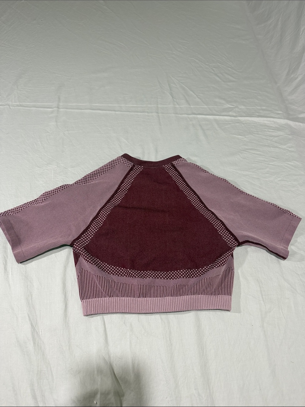 Fabletics Seamless Two-Piece Workout Set - Dusty Rose & Burgundy - Picture 2 of 6